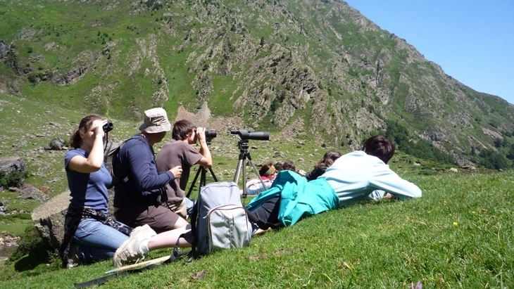 personne faisant du canyoning dans les Pyrénées en période estivale